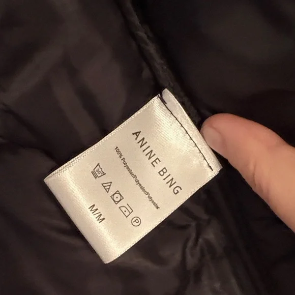Anine Bing Black Quilted Coat M - Picture 2 of 4